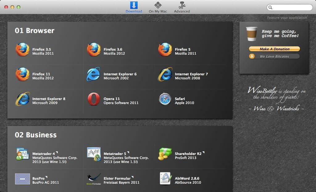 wine for darwin and mac os x download